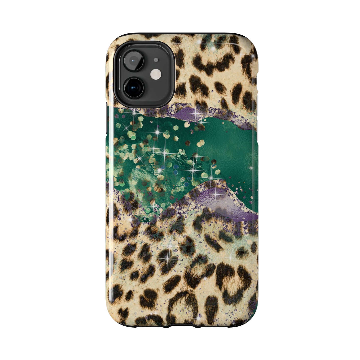 Emerald Glitter Leopard Print - iPhone Series Case
