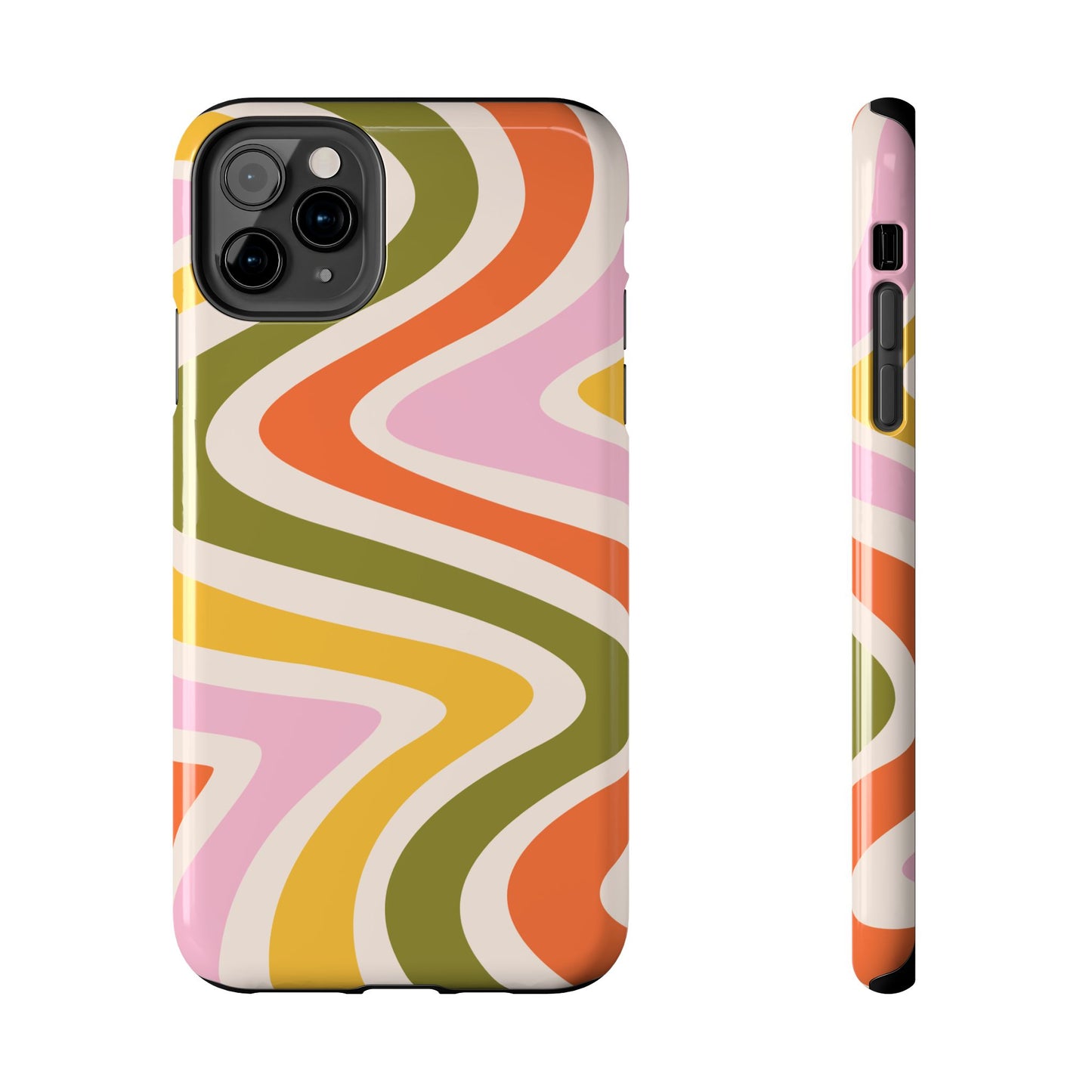 Retro Groove iPhone Case – 70s-Inspired Design with Dual-Layer Protection