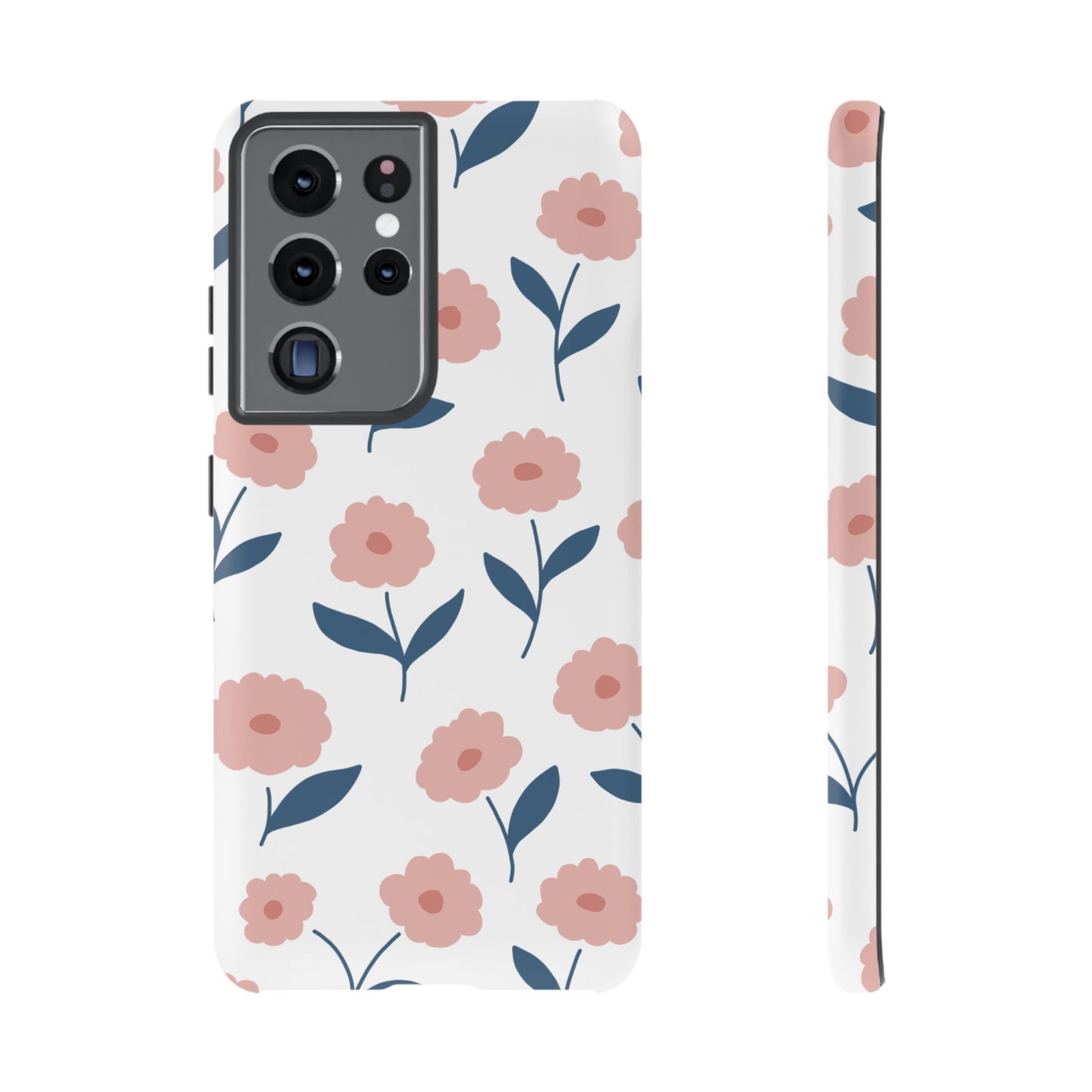 Playful Pink Floral Tough Samsung Galaxy Case – Soft Pastel Design, Slim & Shockproof