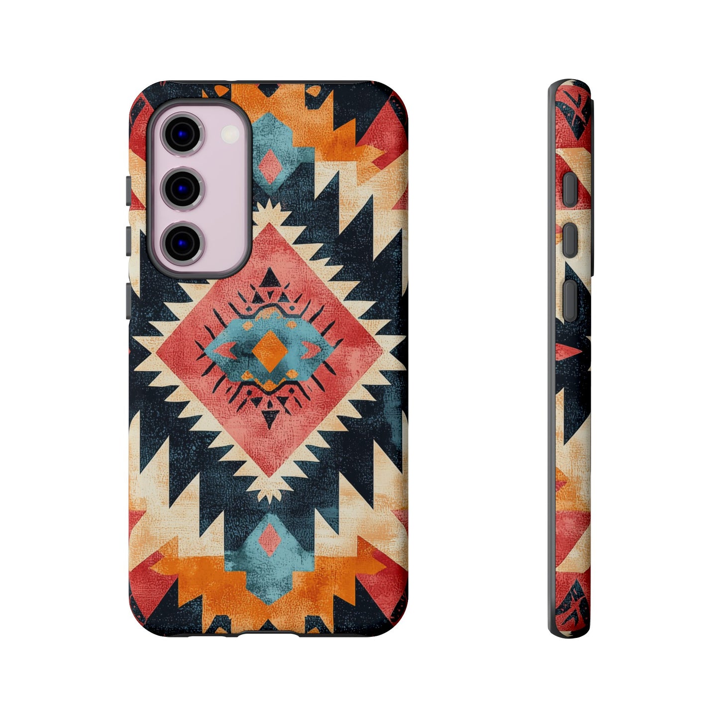 Bold Aztec Pattern Tough Samsung Galaxy Case – Vibrant Geometric Design, Dual-Layer Protection