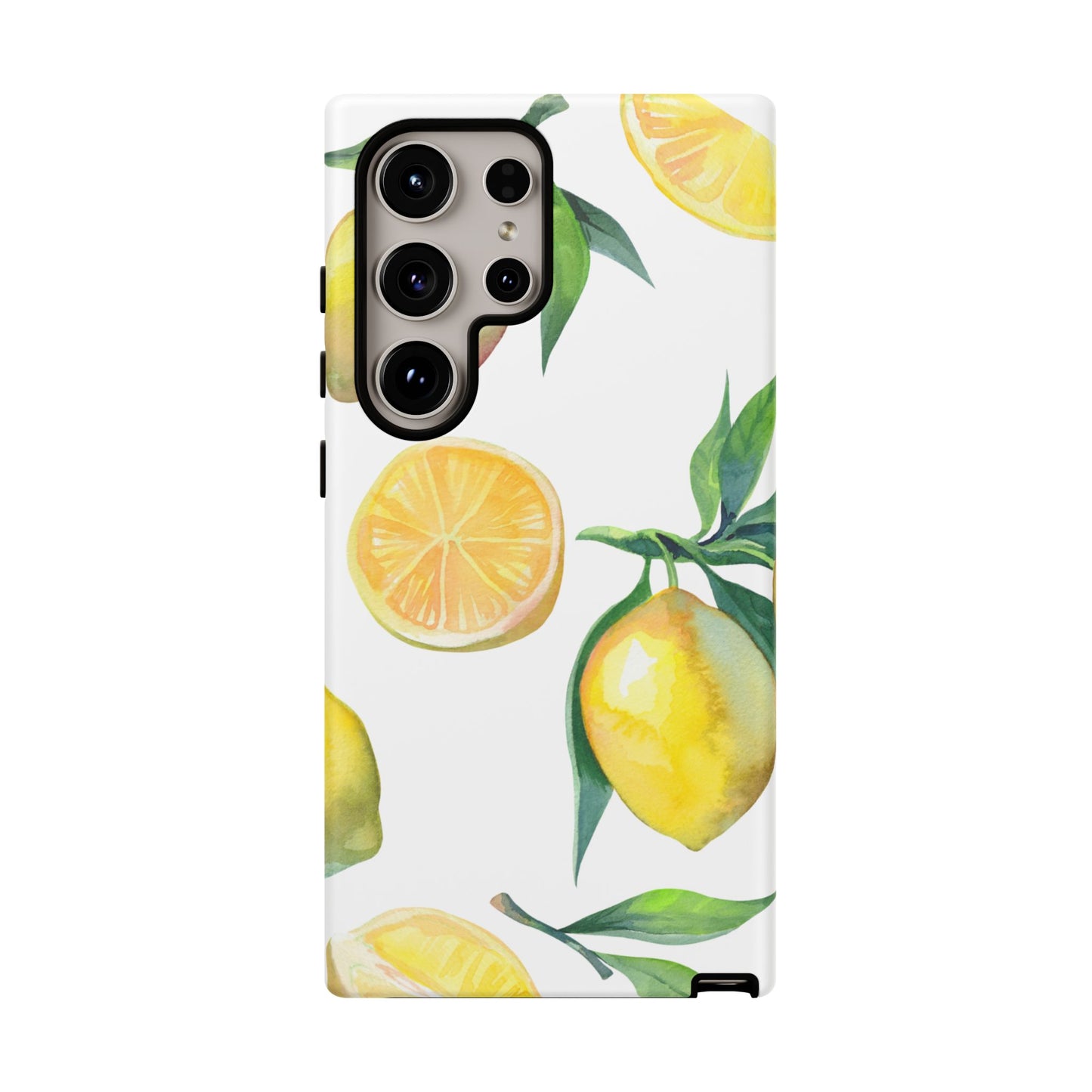 Lemon Grove Watercolor Tough Samsung Galaxy  Case – Fresh Citrus Design, Dual-Layer Protection