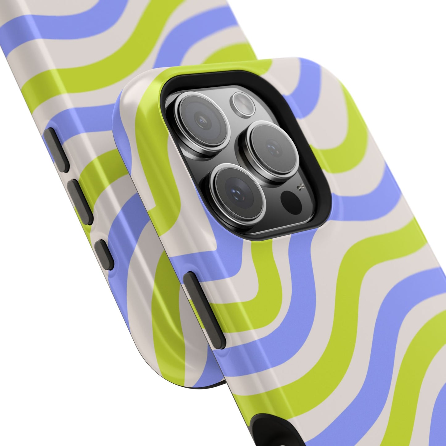 Neon Wave MagSafe iPhone Case – Bold Dual-Layer Protection with 70s-Inspired Vibe
