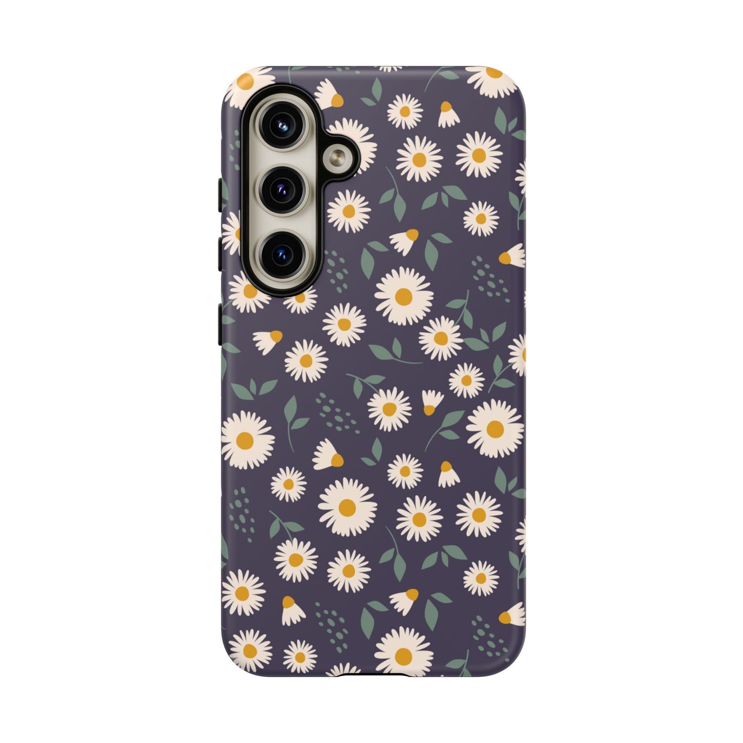 Midnight Daisy Samsung Galaxy Case – Dark Navy Floral Design, Slim and Protective