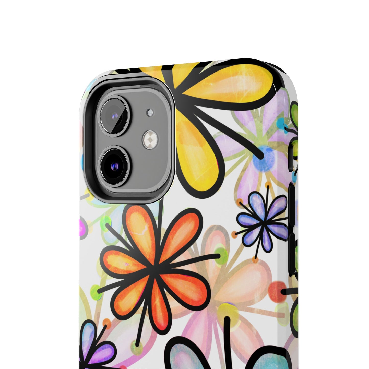 Retro Floral Pop iPhone Case – Ultra-Slim Design, High-Gloss Finish