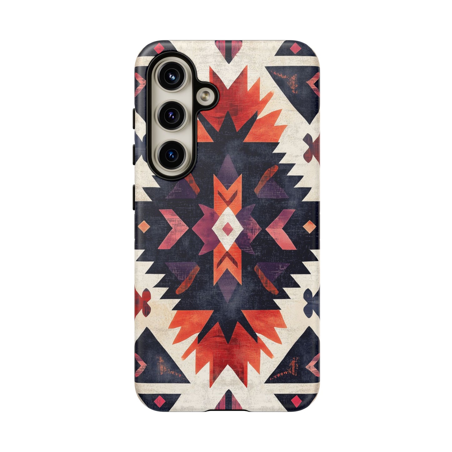 Boho Tribal Starburst Tough Samsung Galaxy  Case – Vibrant Geometric Design, Dual-Layer Protection