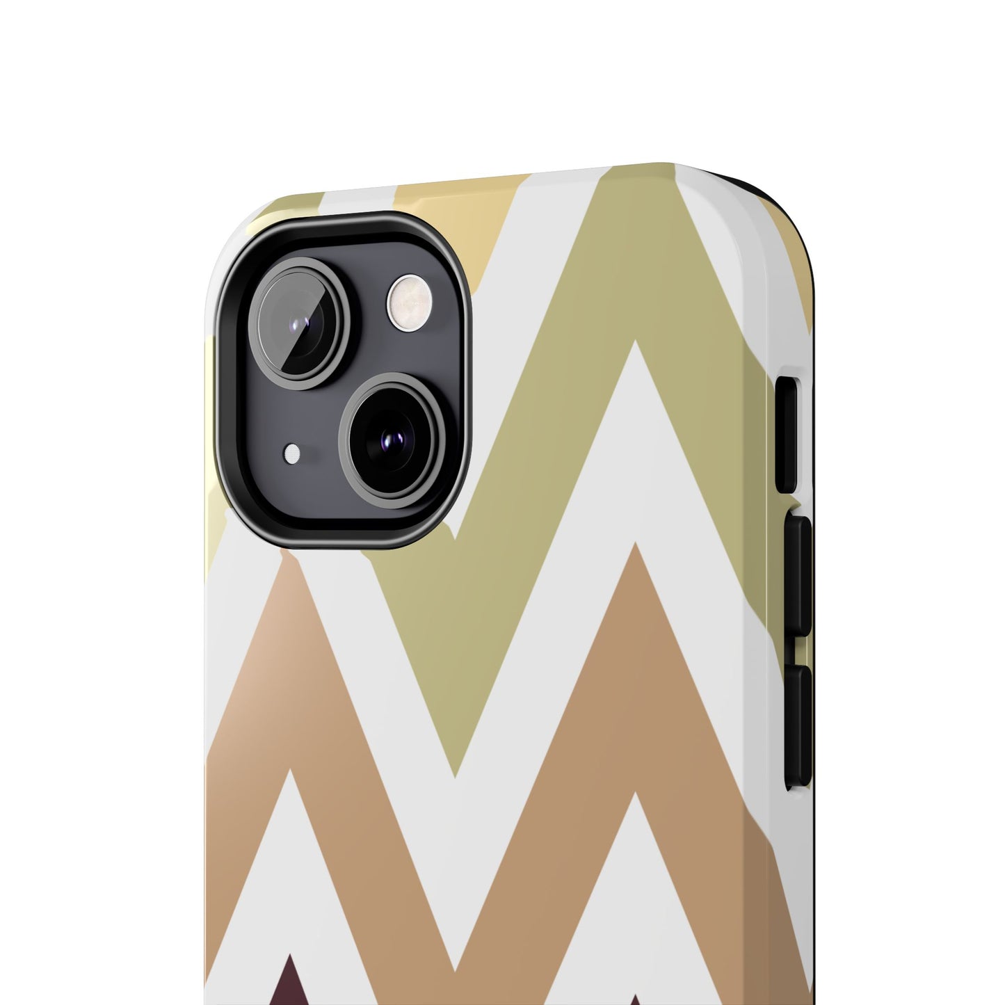 Earthy Chevron iPhone Case – Boho-Inspired Design with Dual-Layer Protection