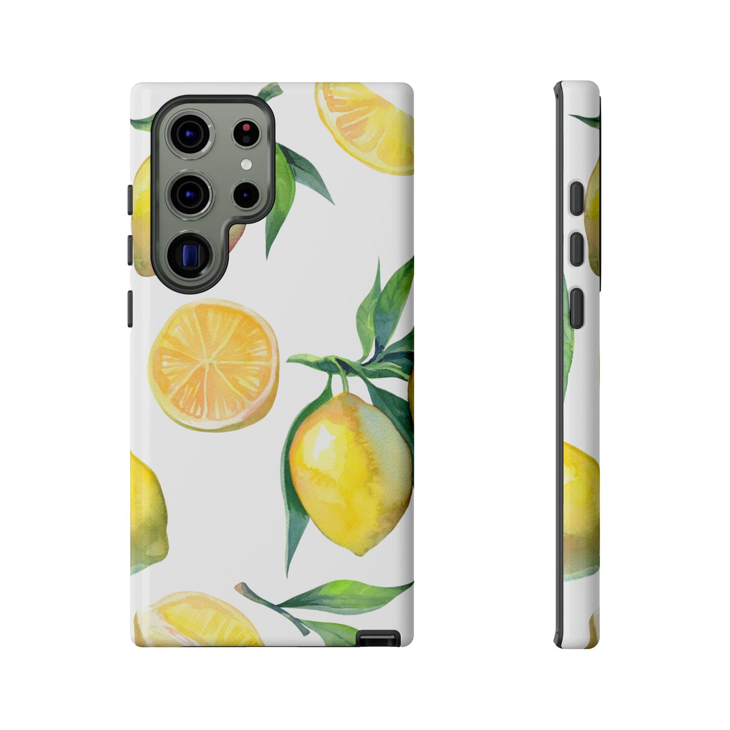 Lemon Grove Watercolor Tough Samsung Galaxy  Case – Fresh Citrus Design, Dual-Layer Protection