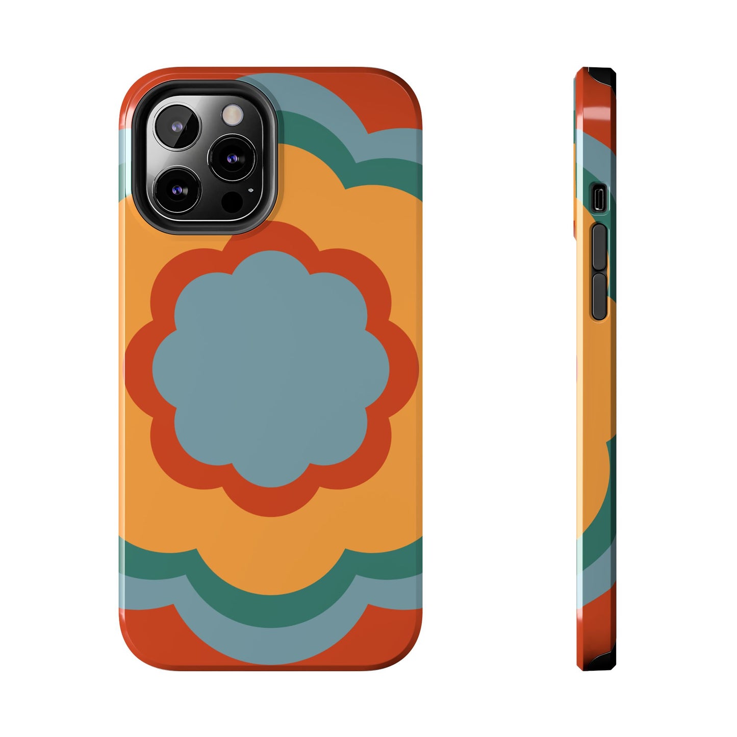 Retro Flower Power iPhone Case – Bold 70s-Inspired Design with Dual-Layer Protection