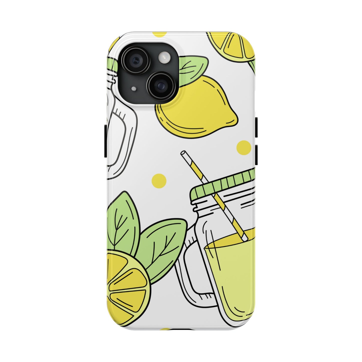 Lemonade Love Tough iPhone Case – Fun Lemon Mason Jar Design, Dual - Layer Protection - BOGO Cases