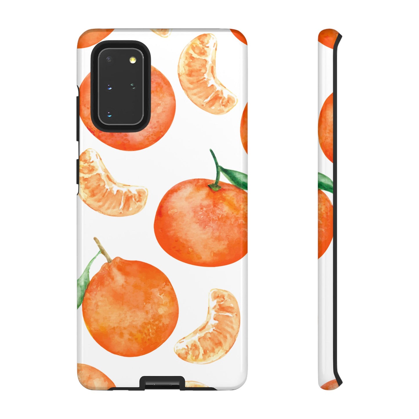 Tangerine Dreams Tough Samsung Galaxy Case – Watercolor Orange Design, Shockproof Dual Protection