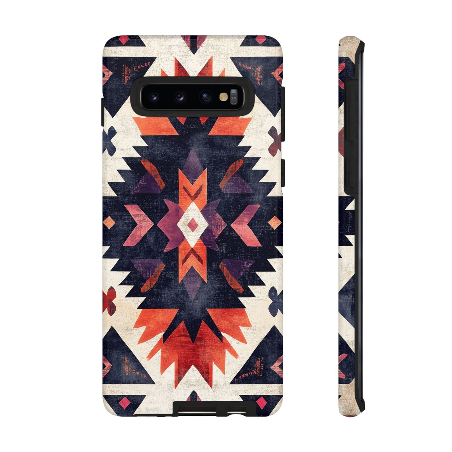 Boho Tribal Starburst Tough Samsung Galaxy  Case – Vibrant Geometric Design, Dual-Layer Protection