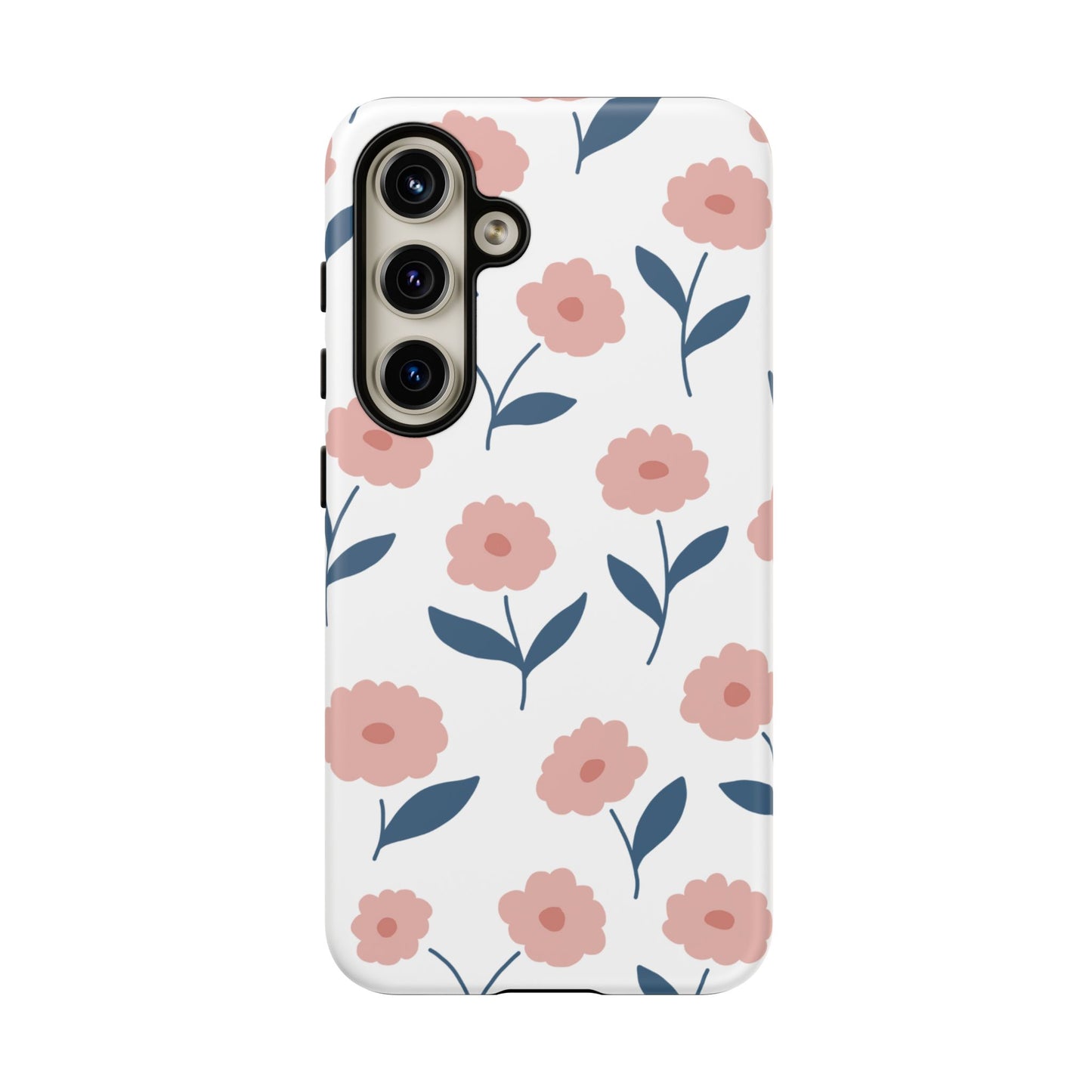 Playful Pink Floral Tough Samsung Galaxy Case – Soft Pastel Design, Slim & Shockproof