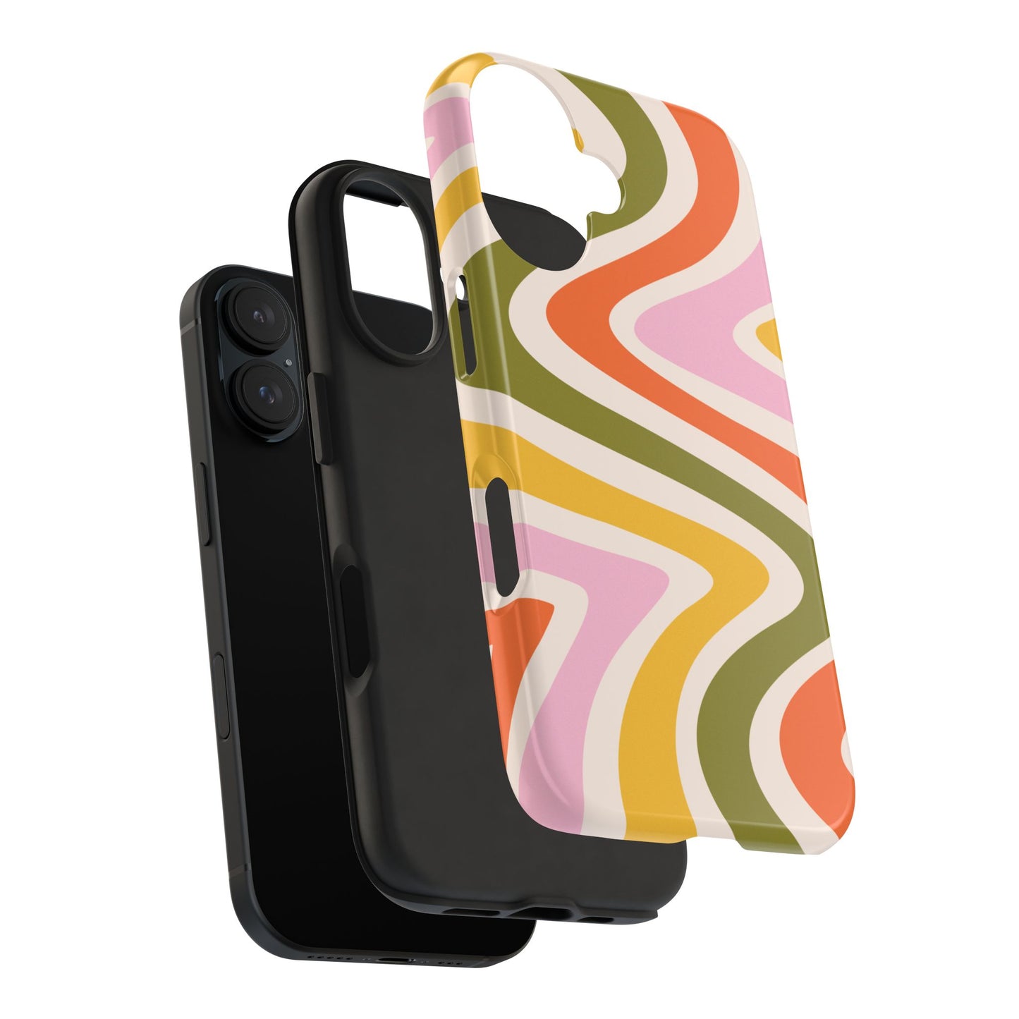 Retro Groove iPhone Case – 70s-Inspired Design with Dual-Layer Protection