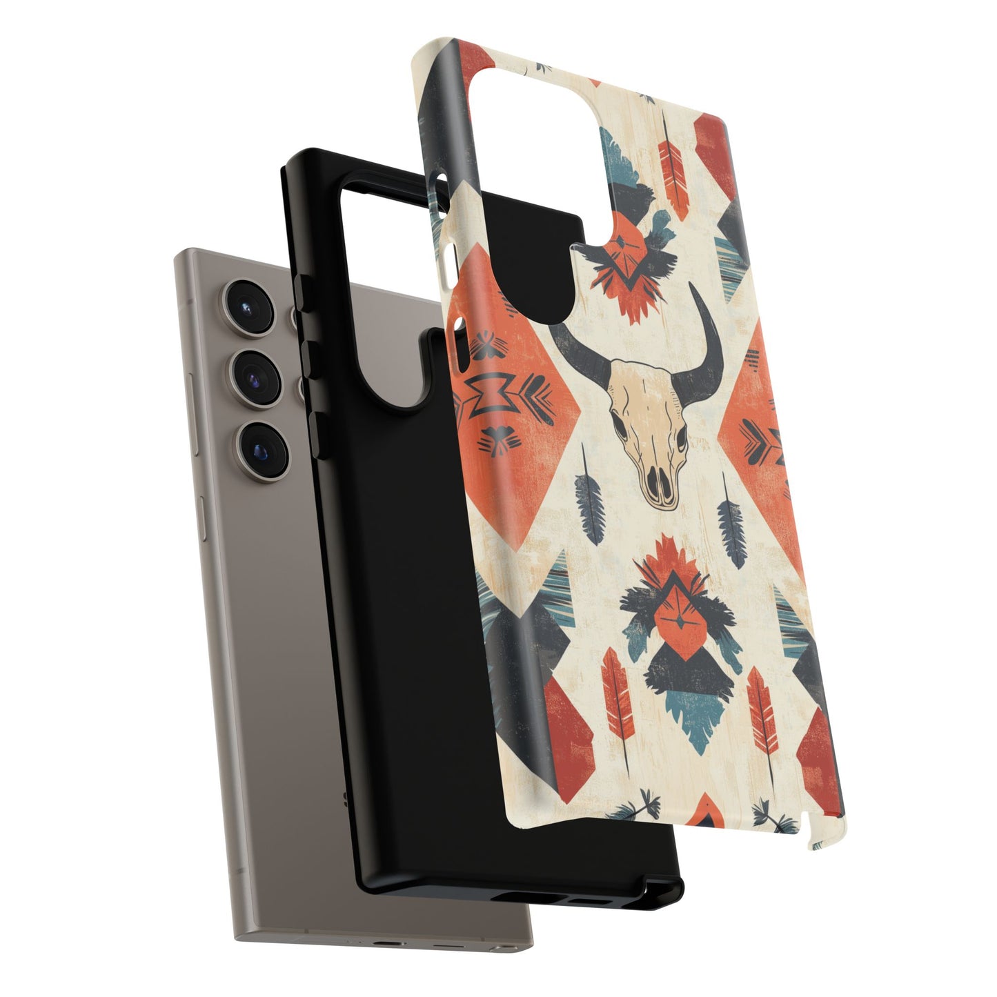 Southwestern Boho Skull Tough Samsung Galaxy Case – Durable Matte Finish, Dual-Layer Protection