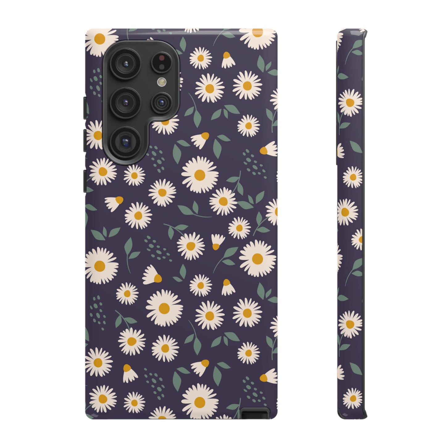 Midnight Daisy Samsung Galaxy Case – Dark Navy Floral Design, Slim and Protective