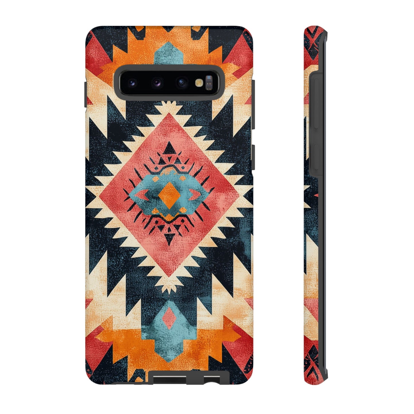 Bold Aztec Pattern Tough Samsung Galaxy Case – Vibrant Geometric Design, Dual-Layer Protection