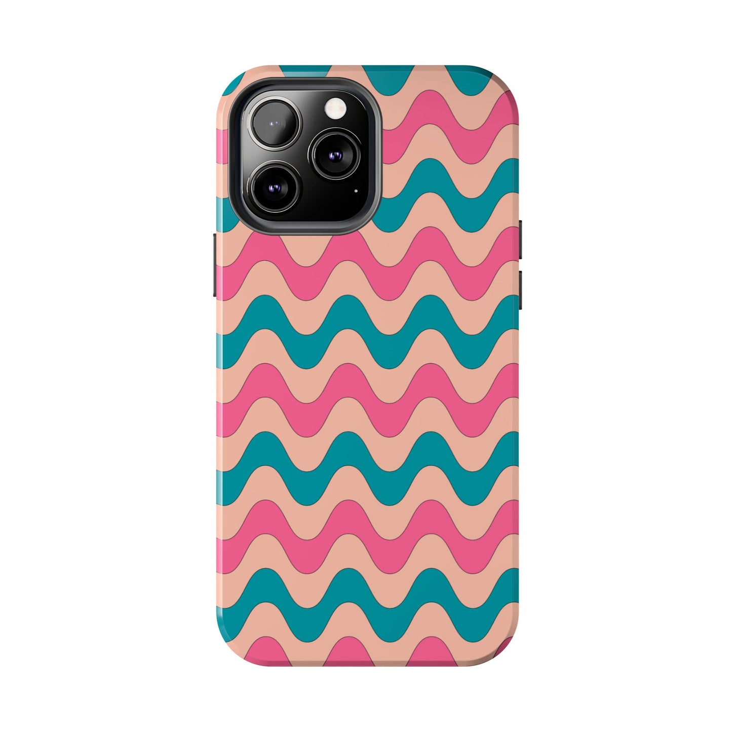 Retro Waves Pattern iPhone Case – Shockproof Design with Dual-Layer Protection