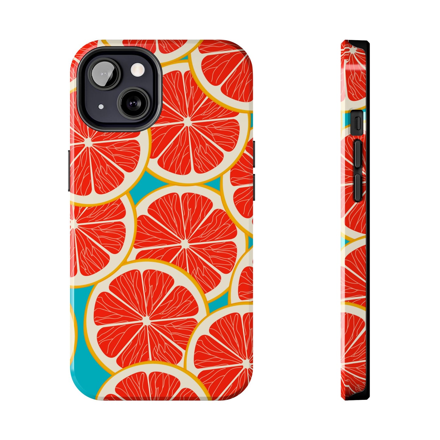 Ruby Grapefruit Pop Tough iPhone Case – Vibrant Citrus Design, Shock - Resistant Protection - BOGO Cases