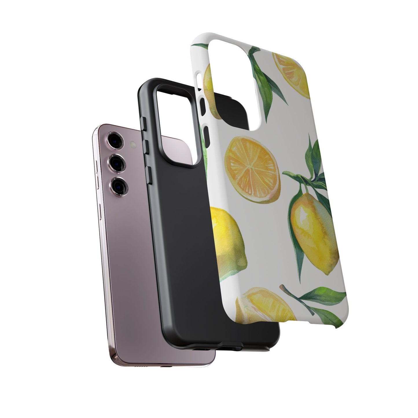 Lemon Grove Watercolor Tough Samsung Galaxy  Case – Fresh Citrus Design, Dual-Layer Protection