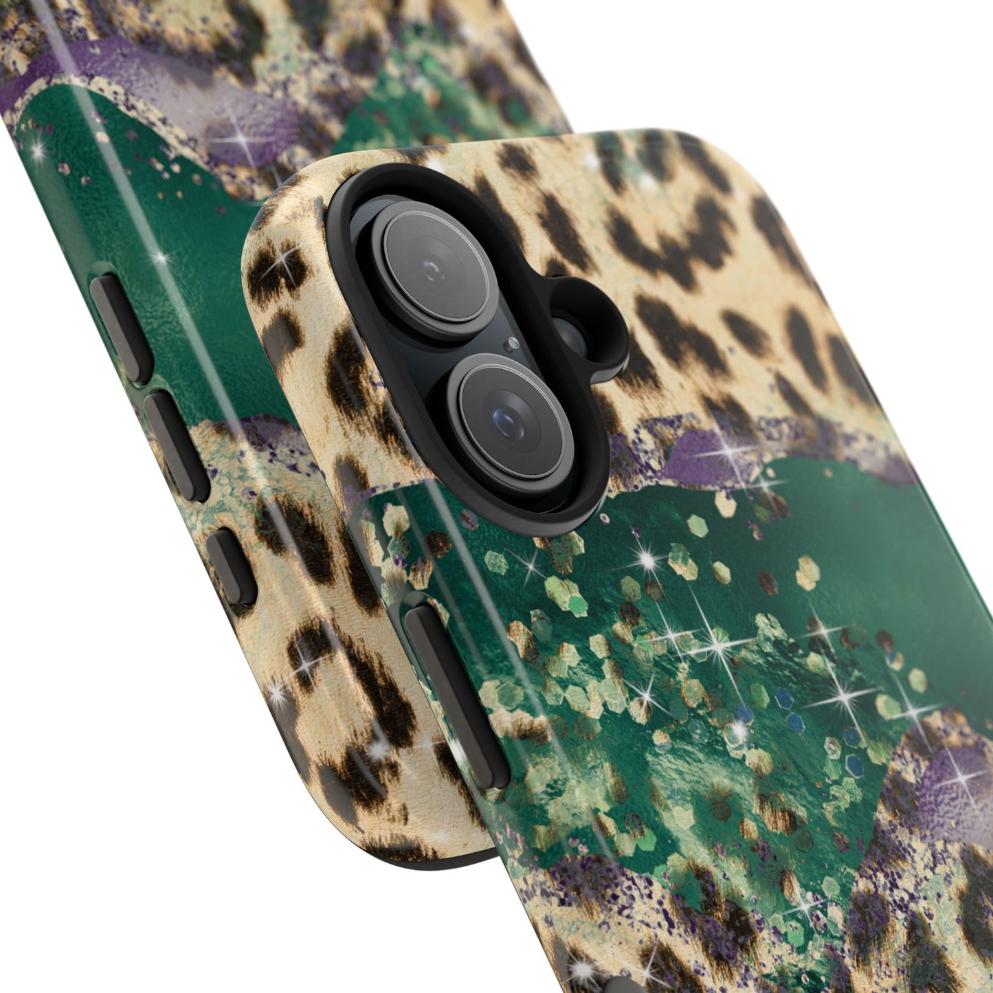 Emerald Glitter Leopard Print - iPhone Series Case