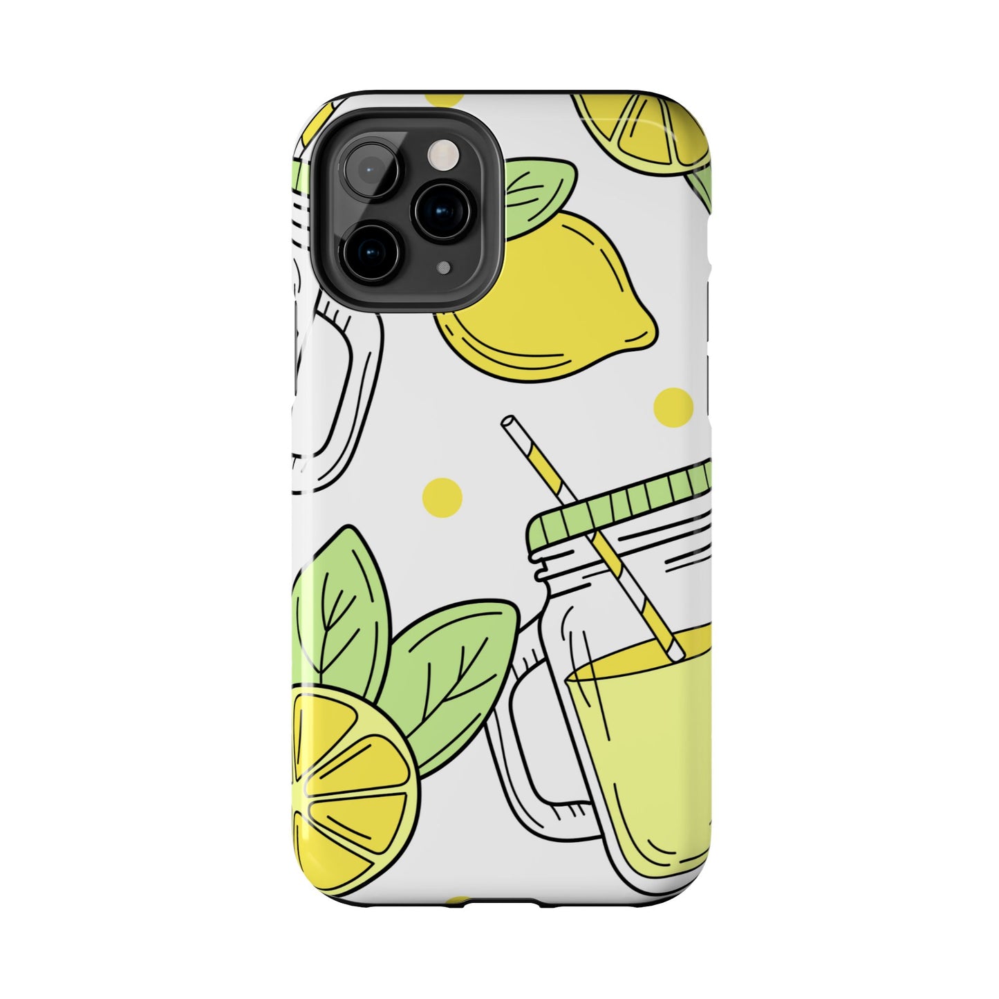 Lemonade Love Tough iPhone Case – Fun Lemon Mason Jar Design, Dual - Layer Protection - BOGO Cases