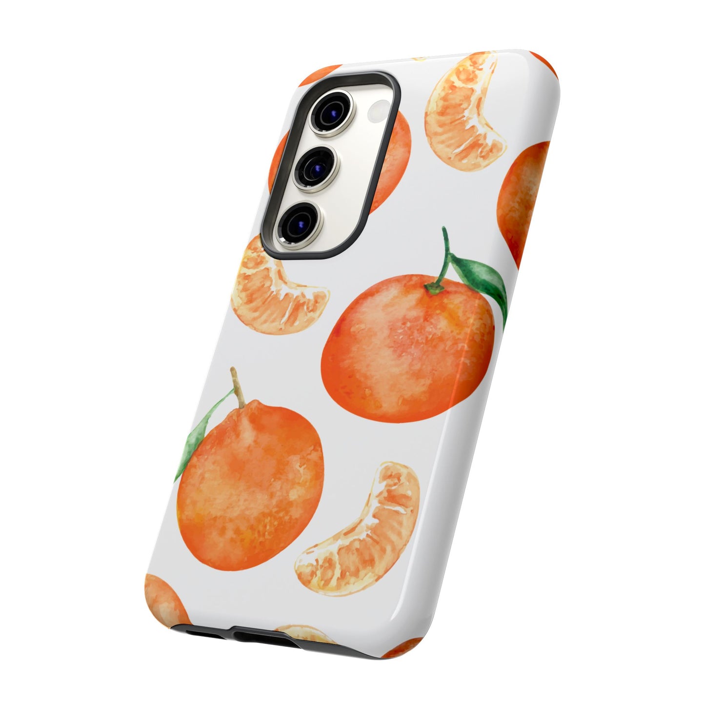 Tangerine Dreams Tough Samsung Galaxy Case – Watercolor Orange Design, Shockproof Dual Protection