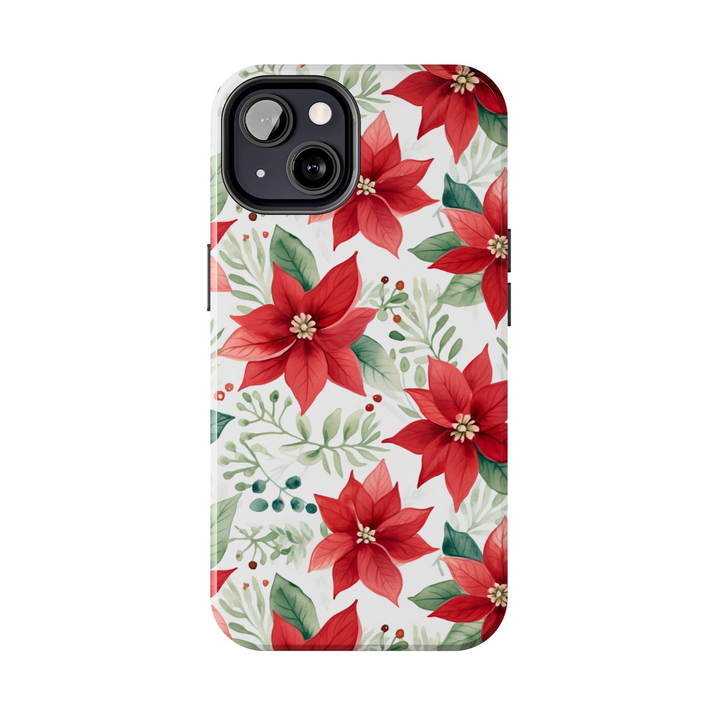 Festive Poinsettia Holiday Pattern – iPhone Series Case
