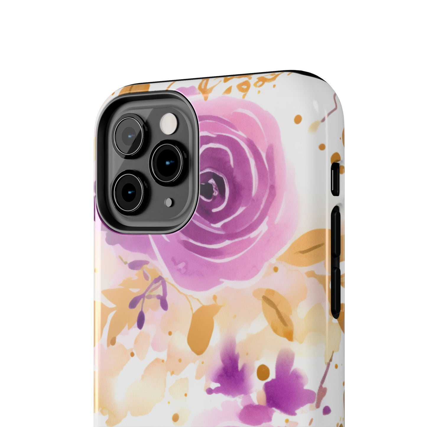 Soft Purple & Gold Floral Splash - iPhone Series Case