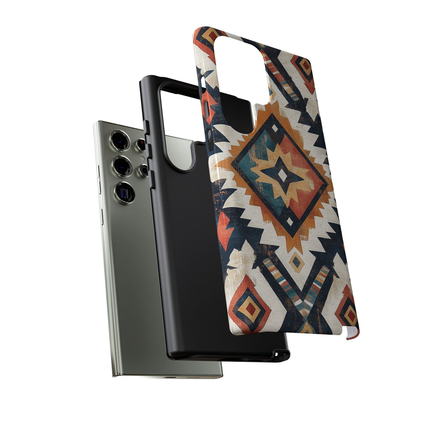 Vintage Southwestern Diamond Tough Samsung Galaxy Case – Rustic Tribal Design, Dual-Layer Protection