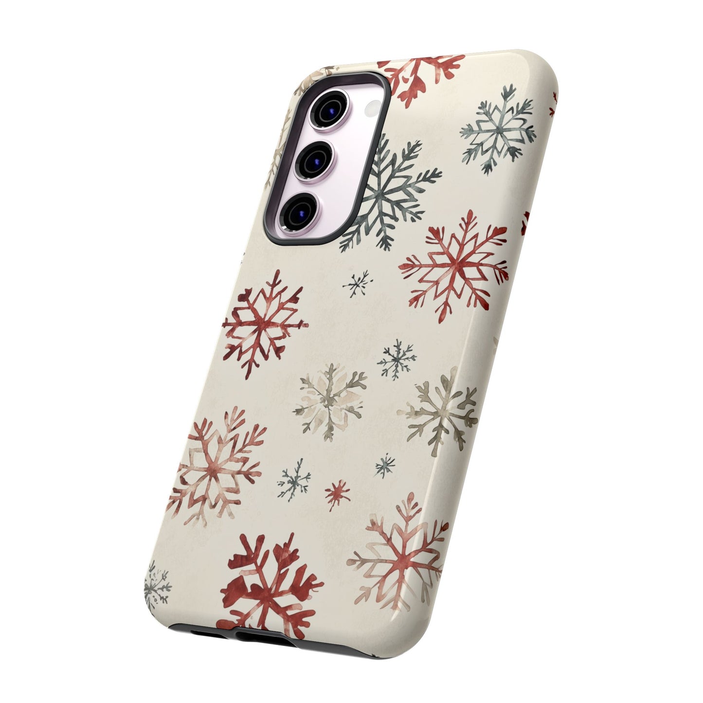 Vintage Red and Gray Snowflake Pattern – Samsung Galaxy Series Case