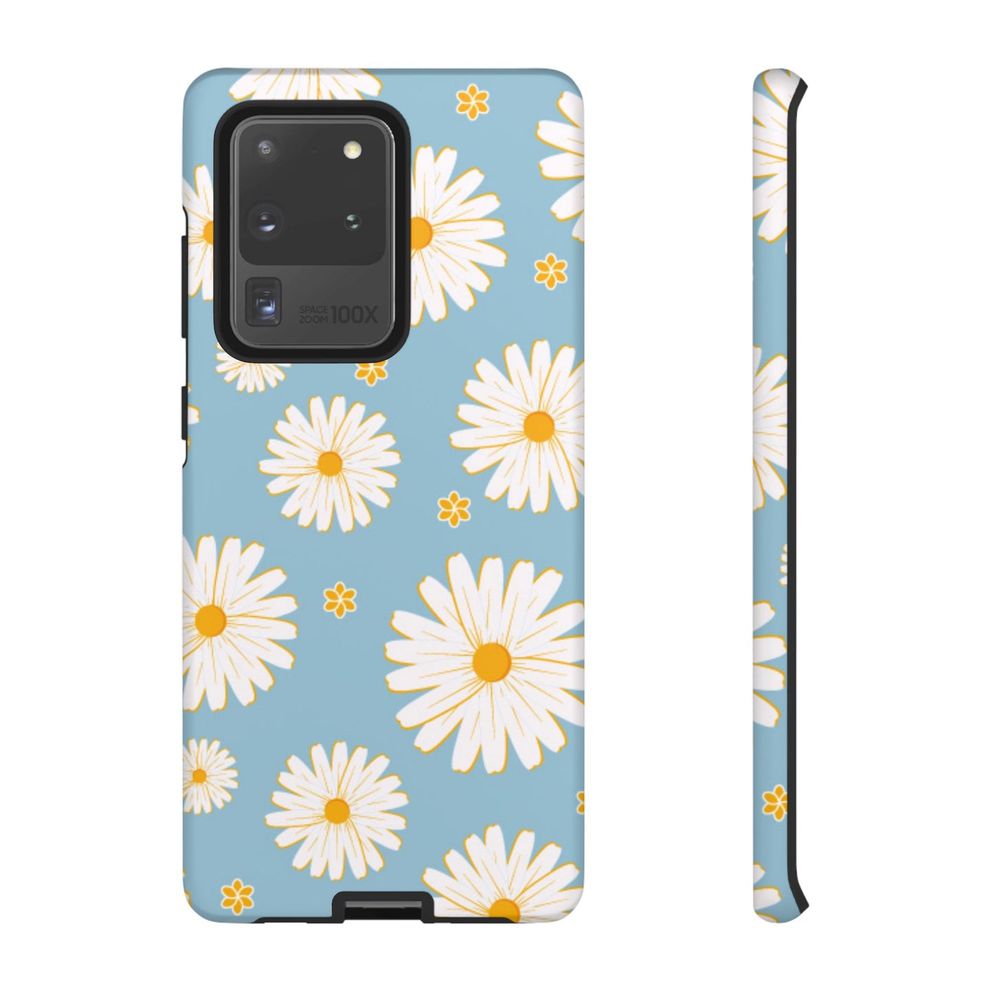 Bright Daisy Samsung Galaxy Case – Light Blue Background, Shockproof and Slim Design
