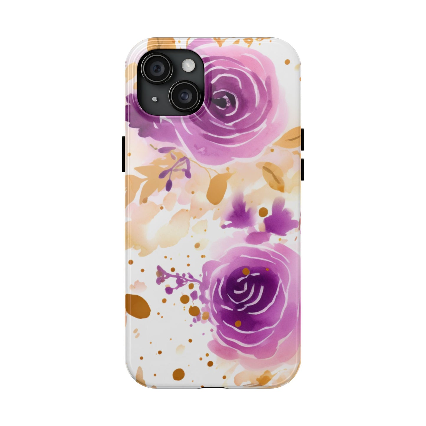 Soft Purple & Gold Floral Splash - iPhone Series Case
