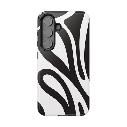 Modern Black and White Abstract Tough Samsung Galaxy Case – Bold Graphic Pattern with Dual-Layer Protection