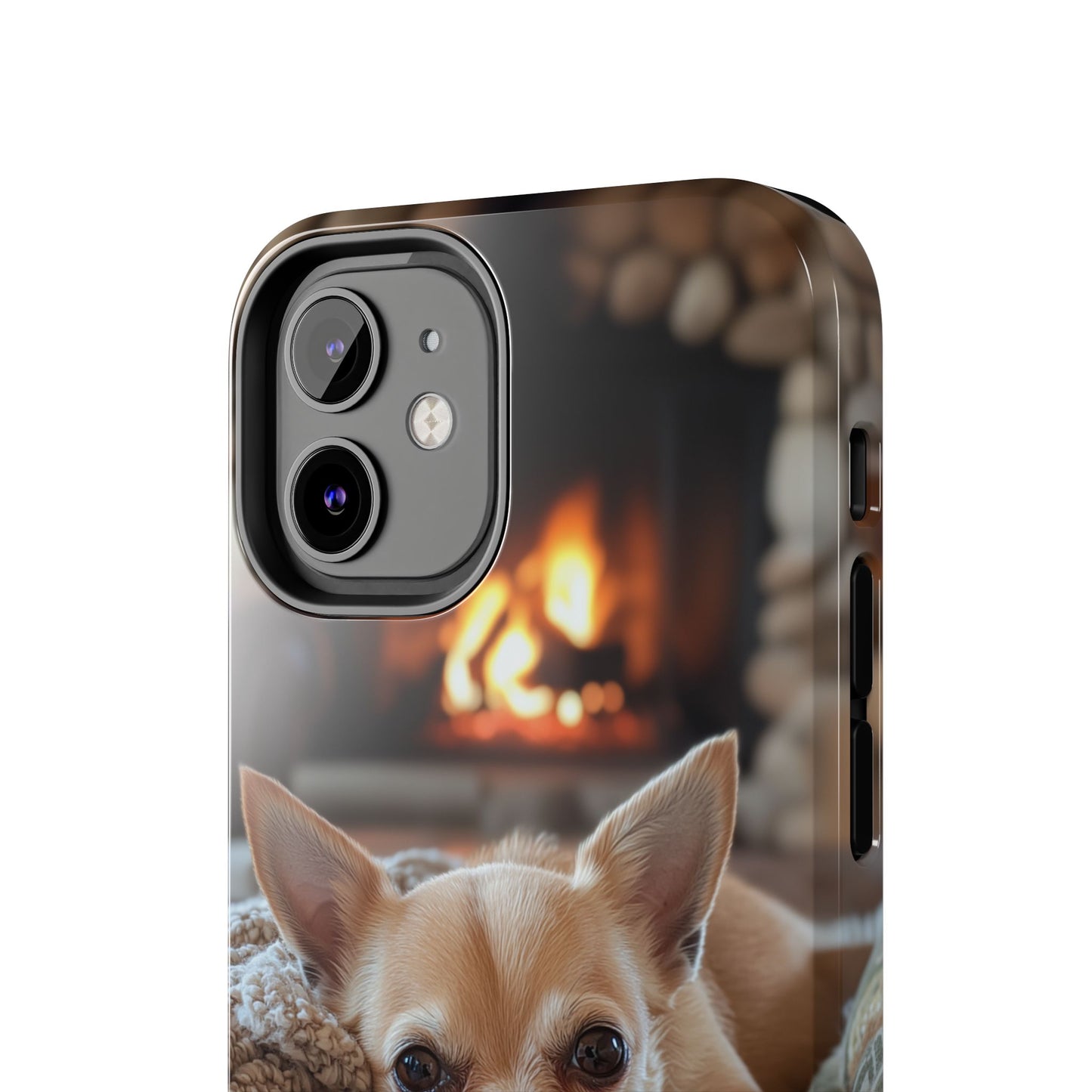 Relaxing Chihuahua by Fireplace iPhone Case – Warm and Stylish Protection