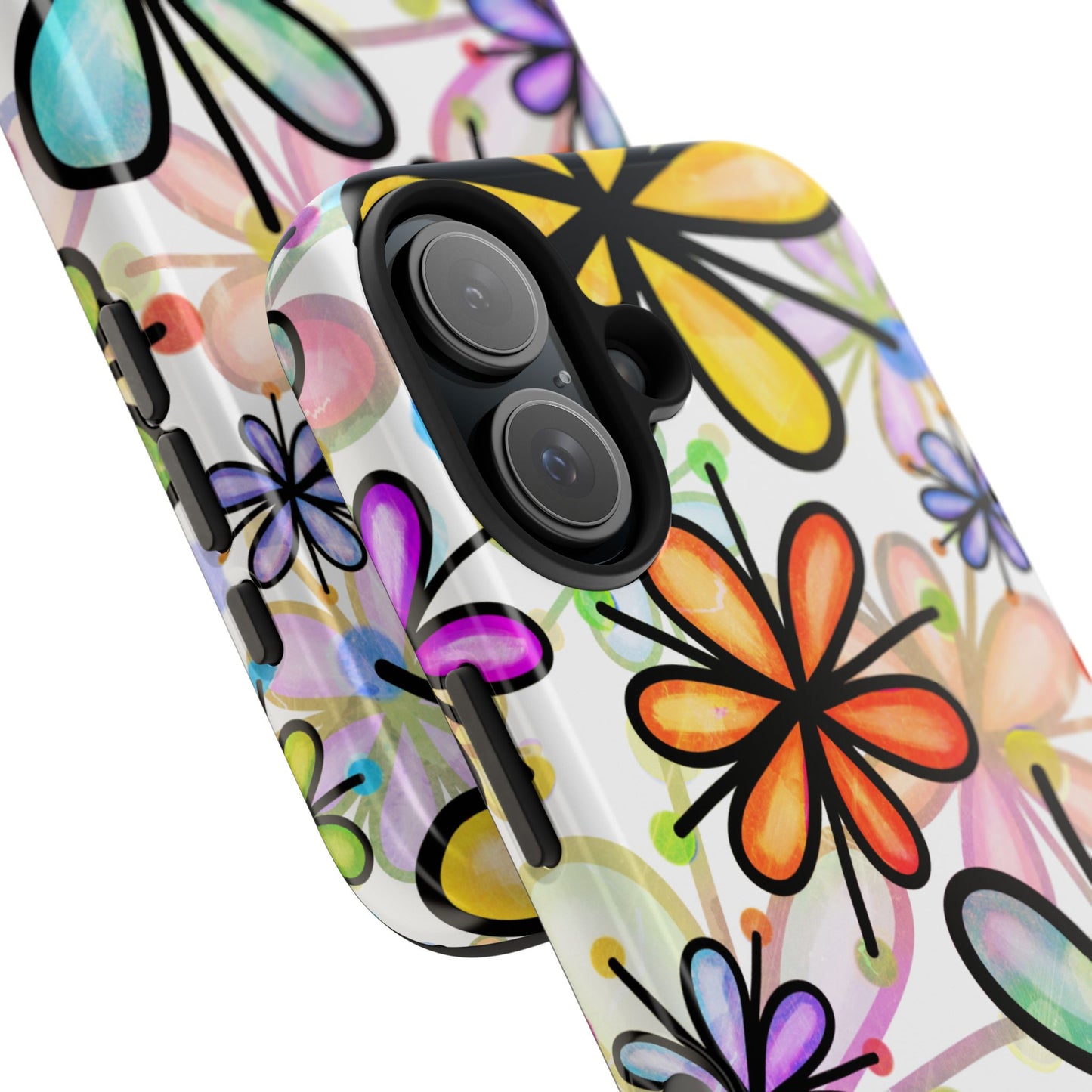 Retro Floral Pop iPhone Case – Ultra-Slim Design, High-Gloss Finish