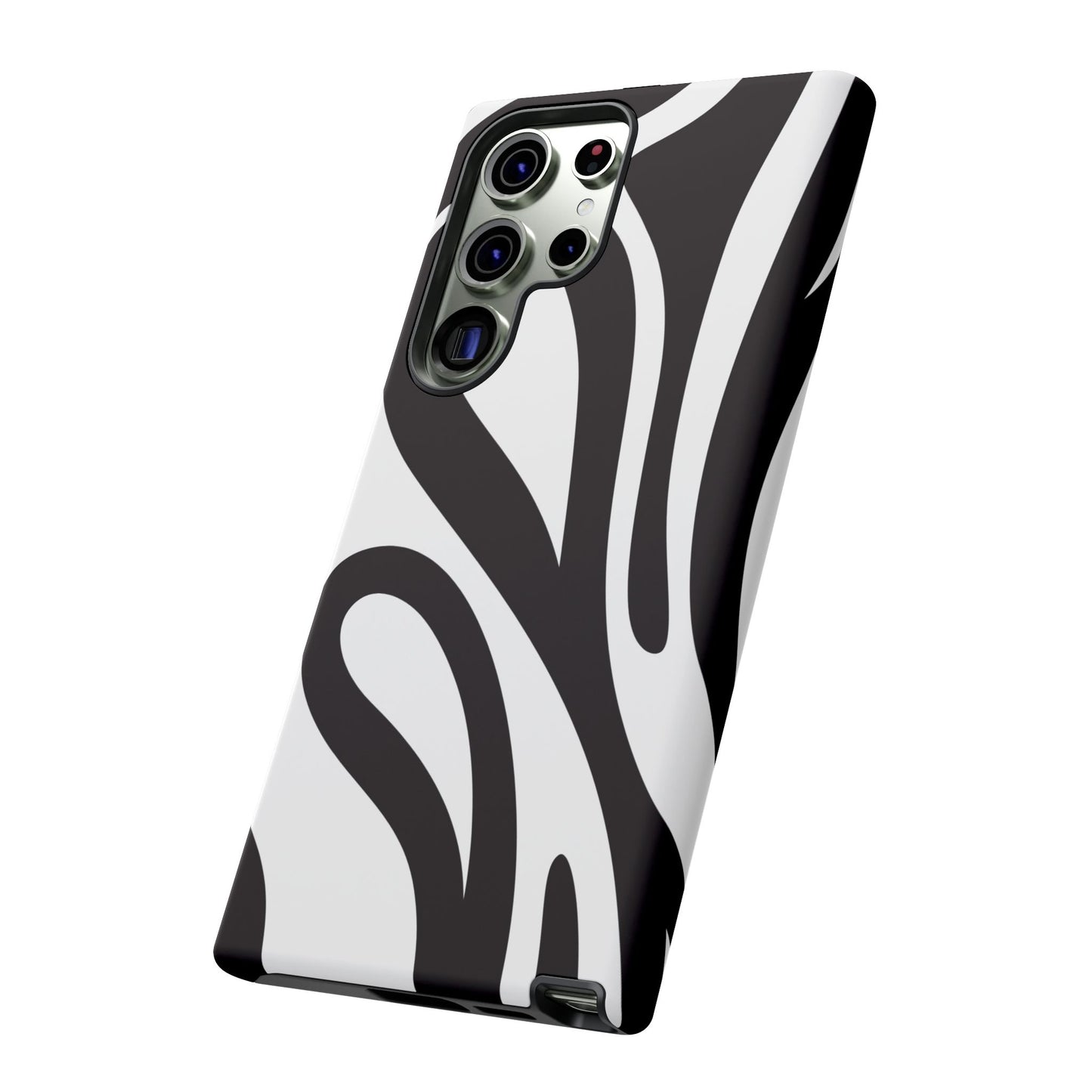 Modern Black and White Abstract Tough Samsung Galaxy Case – Bold Graphic Pattern with Dual-Layer Protection