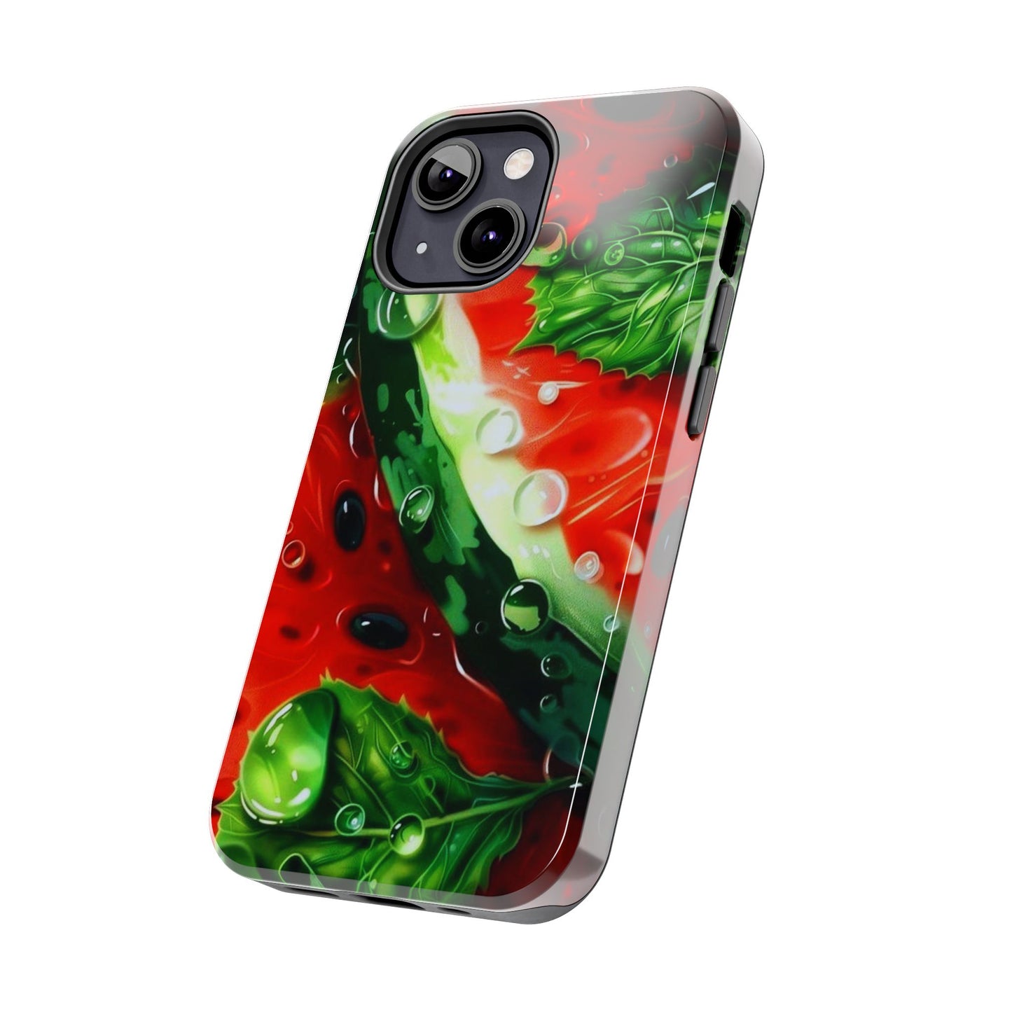 Juicy Watermelon & Mint iPhone Case – Tough Dual - Layer, Vibrant Summer Design - BOGO Cases