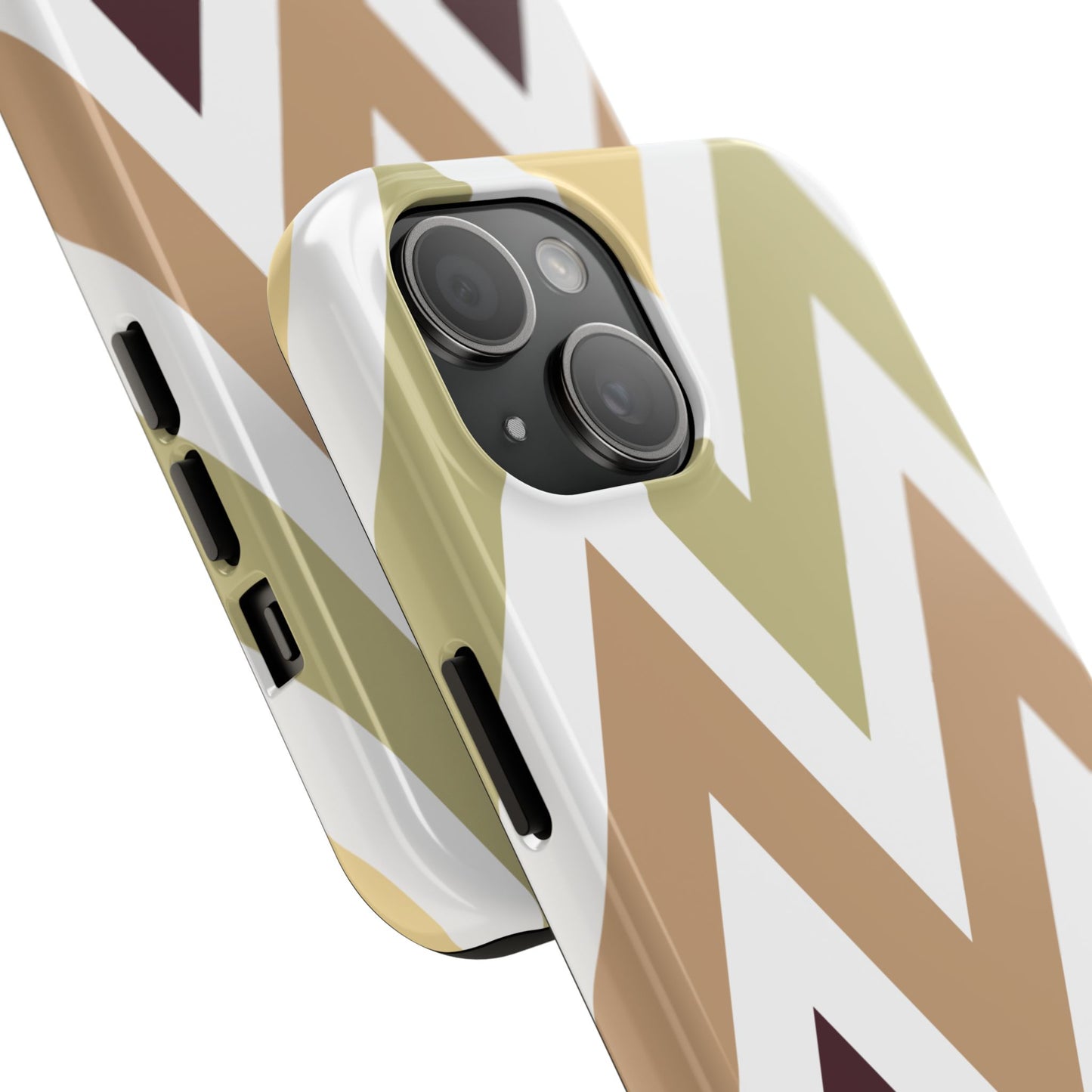 Earthy Chevron iPhone Case – Boho-Inspired Design with Dual-Layer Protection