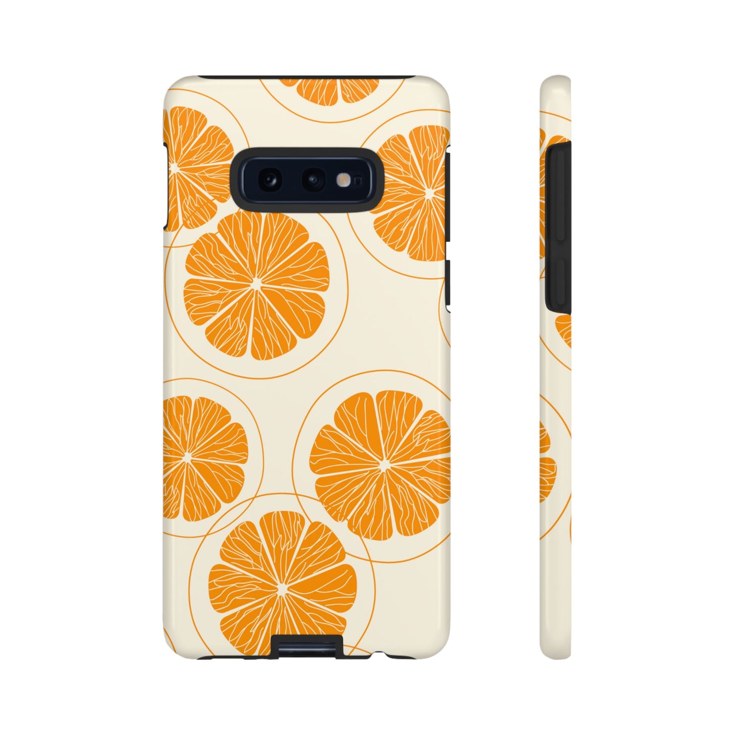 Citrus Burst Pattern Tough Samsung Galaxy  Case – Bold Orange Design, Shockproof Protection
