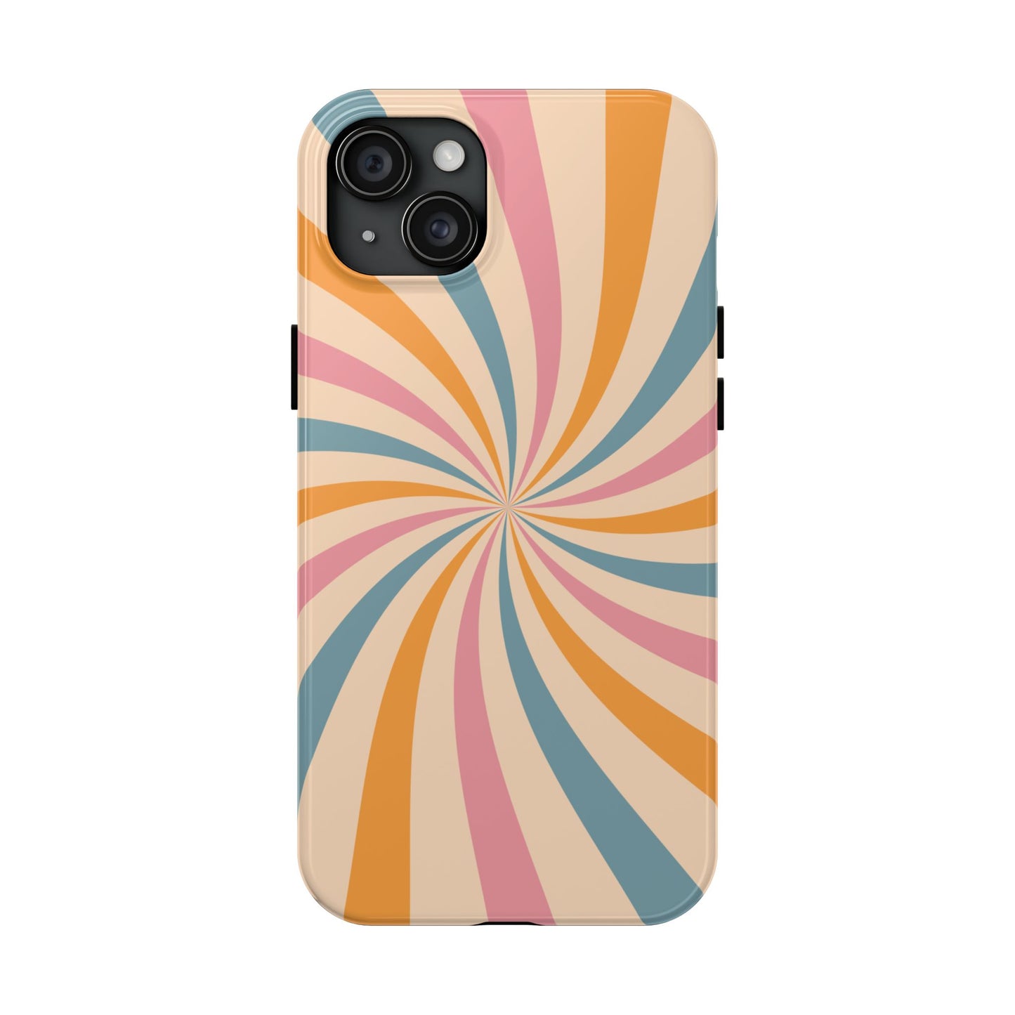 Retro Swirl Pattern iPhone Case – Bold 70s Vibe in Pink, Orange, and Teal