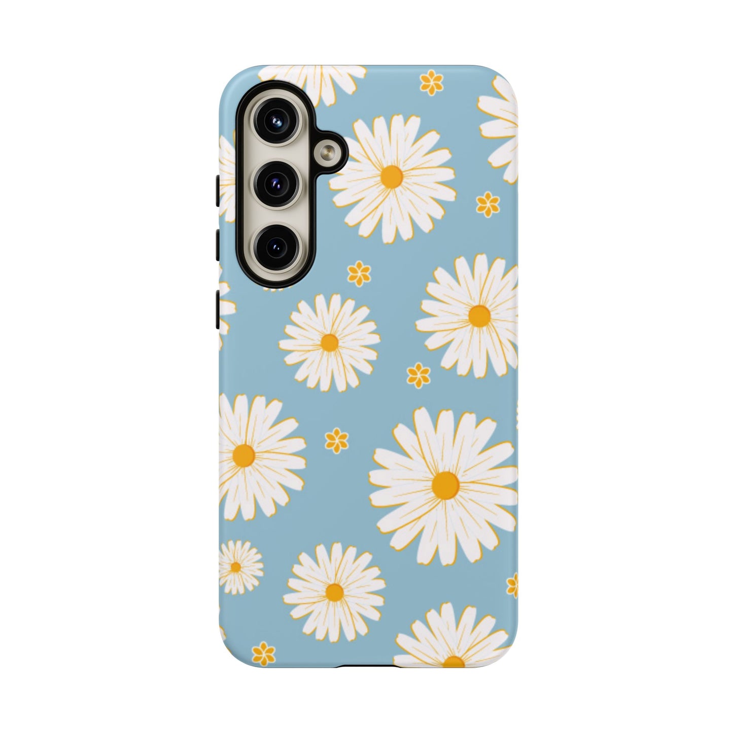 Bright Daisy Samsung Galaxy Case – Light Blue Background, Shockproof and Slim Design