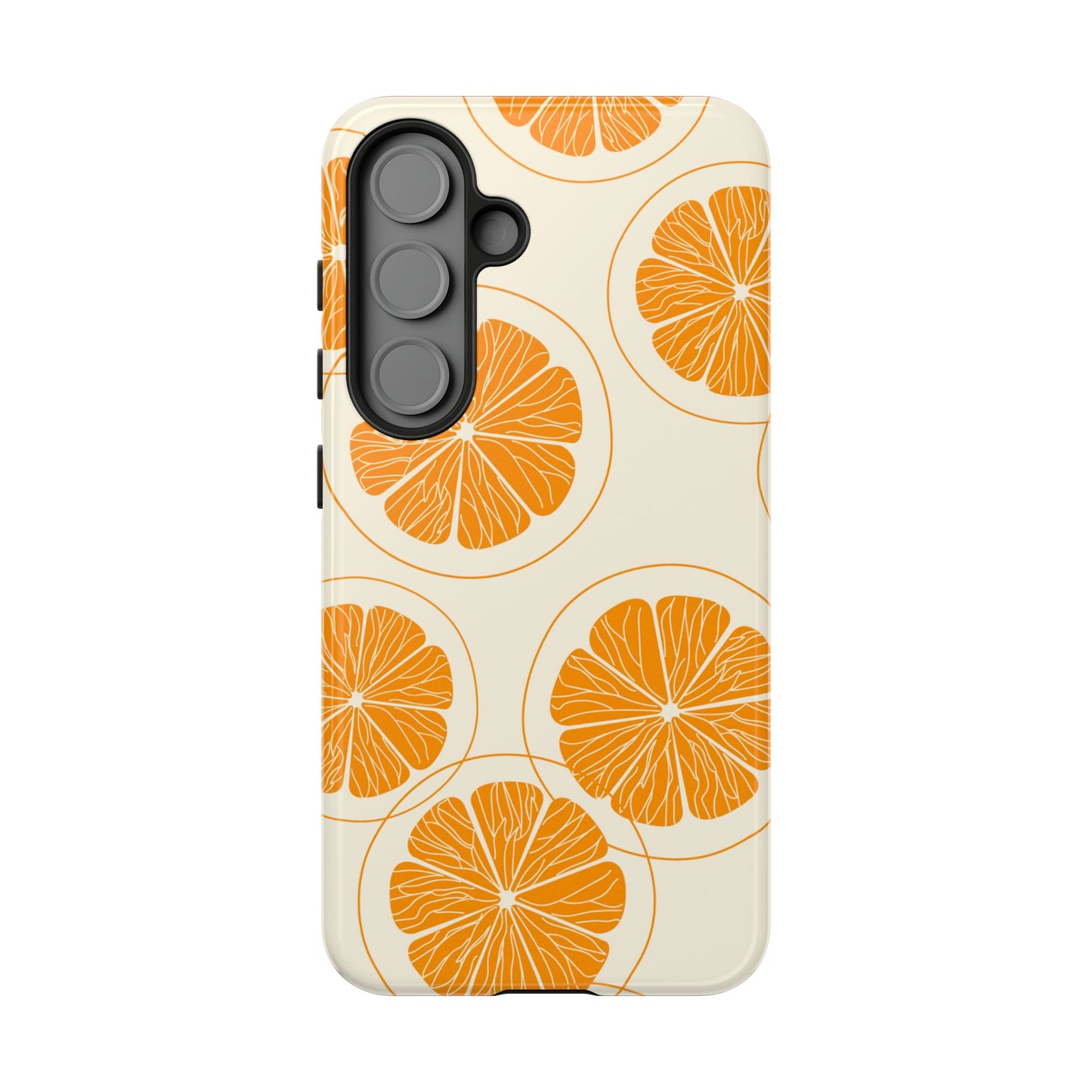 Citrus Burst Pattern Tough Samsung Galaxy  Case – Bold Orange Design, Shockproof Protection