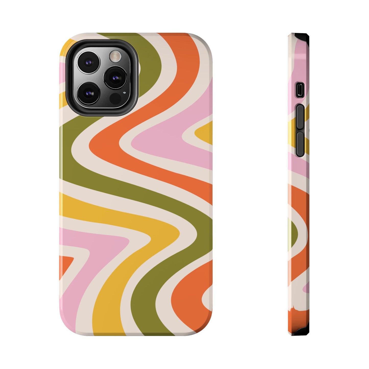 Retro Groove iPhone Case – 70s-Inspired Design with Dual-Layer Protection