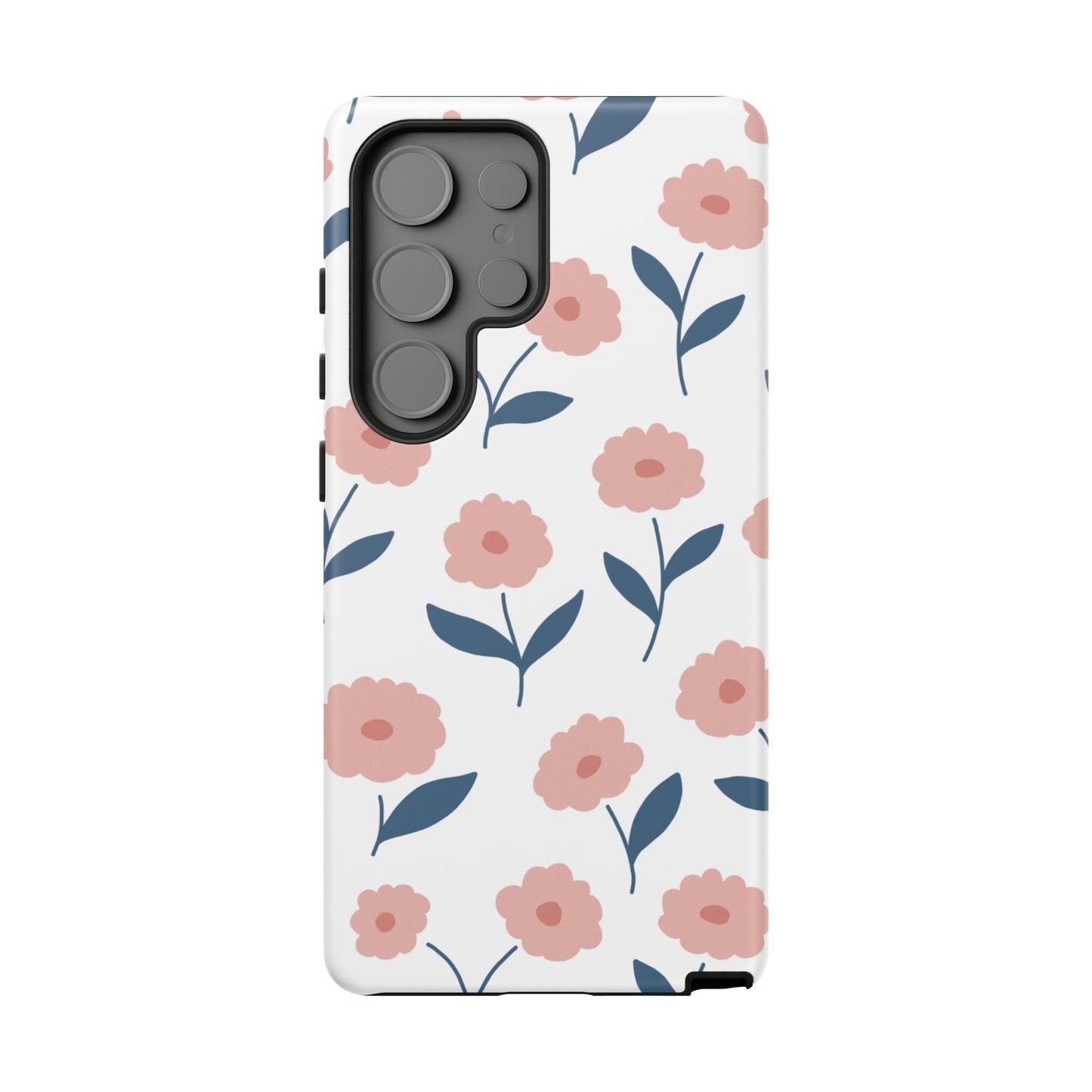 Playful Pink Floral Tough Samsung Galaxy Case – Soft Pastel Design, Slim & Shockproof