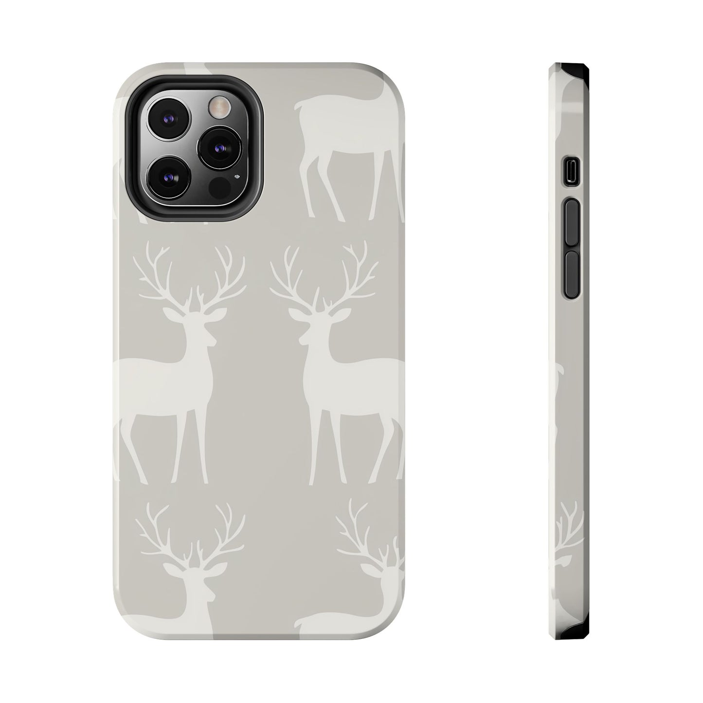 Elegant White Reindeer Pattern – iPhone Series Case
