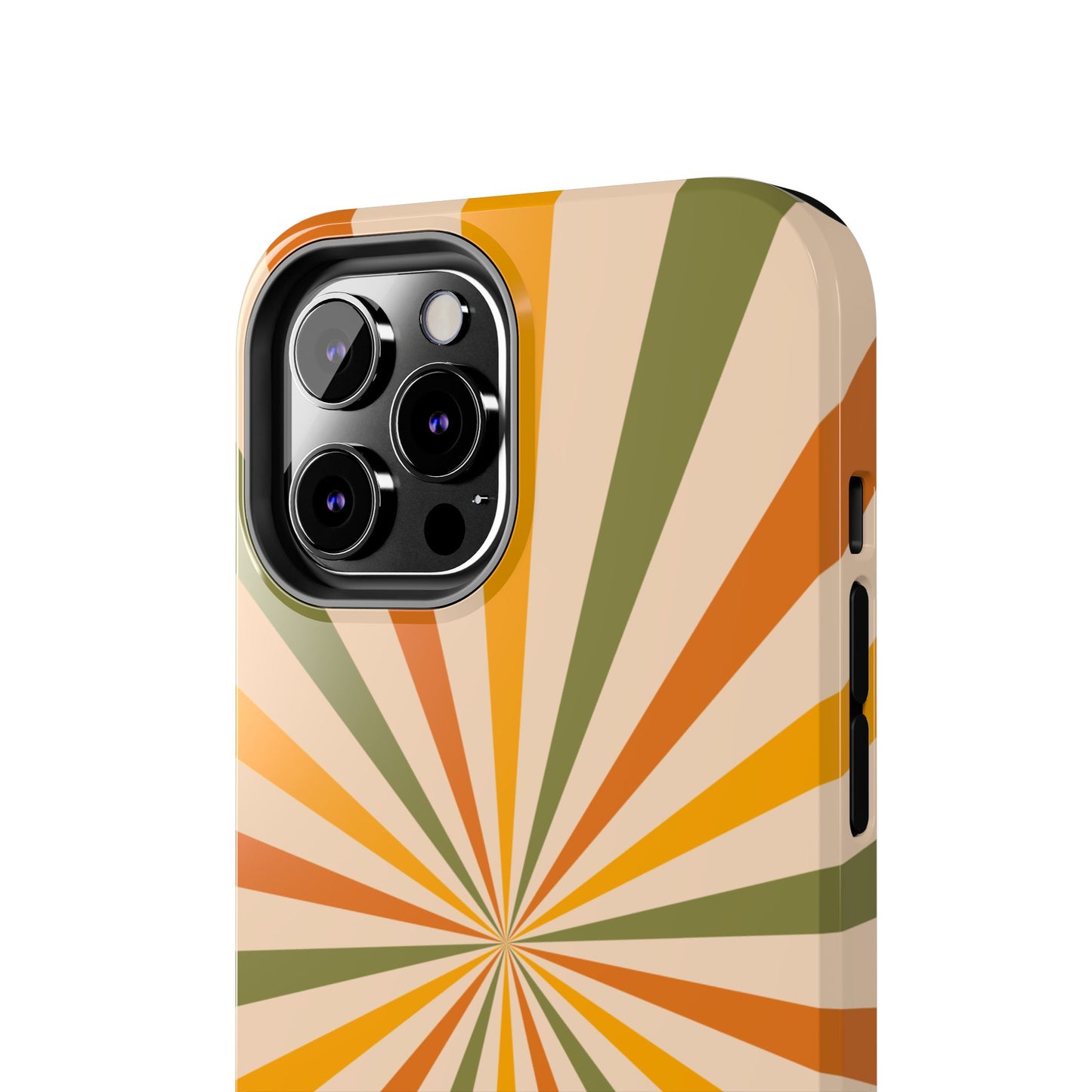Retro Sunburst iPhone Case – Bold Geometric Design, Durable Shockproof Protection