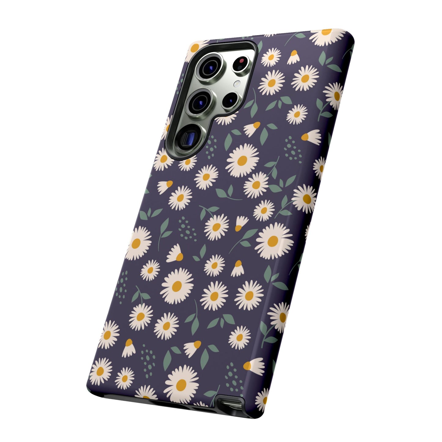Midnight Daisy Samsung Galaxy Case – Dark Navy Floral Design, Slim and Protective