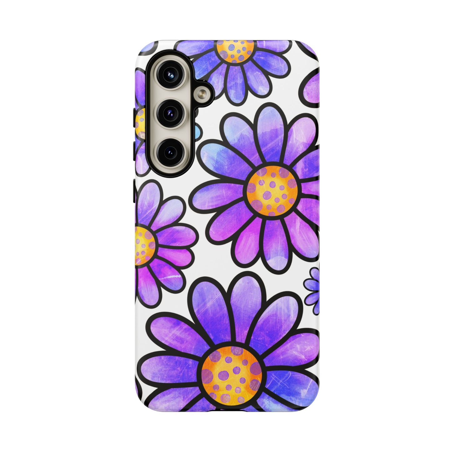 Purple Daisy Delight Samsung Galaxy Case – Slim Profile, Glossy Finish