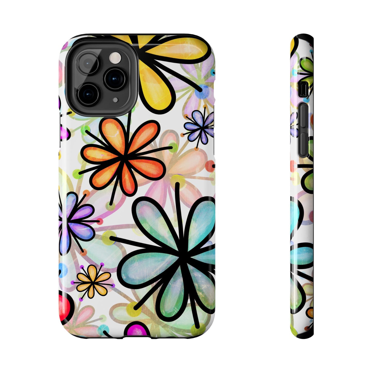 Retro Floral Pop iPhone Case – Ultra-Slim Design, High-Gloss Finish