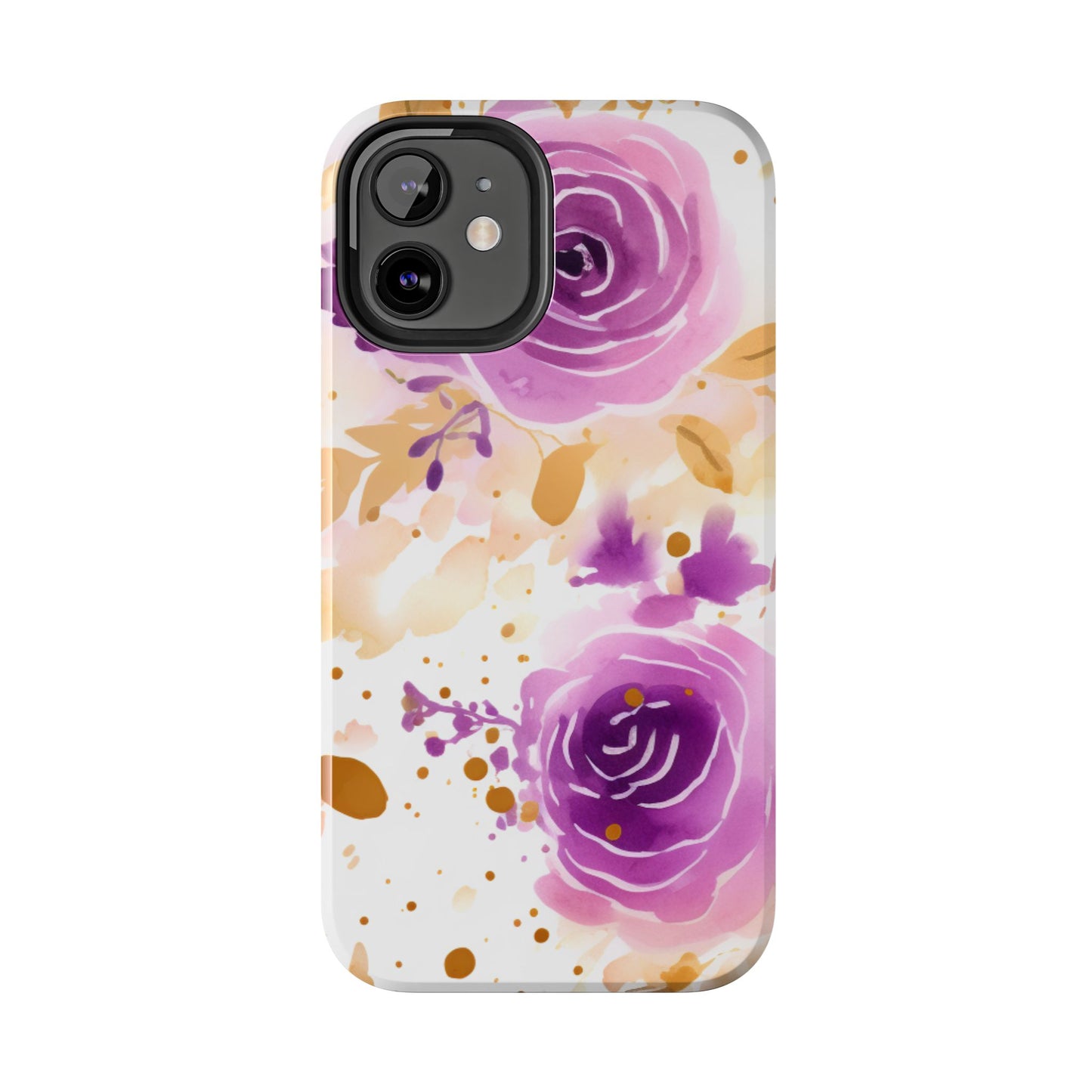 Soft Purple & Gold Floral Splash - iPhone Series Case